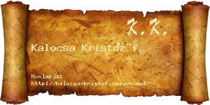 Kalocsa Kristóf névjegykártya