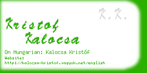 kristof kalocsa business card