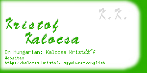 kristof kalocsa business card